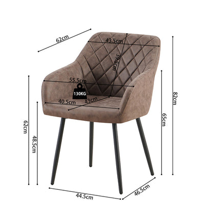 Eetkamerstoeloel 'Peron' Micro fiber PU Bruin (2 per doos)