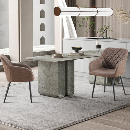 Eetkamerstoeloel 'Peron' Micro fiber PU Bruin (2 per doos)