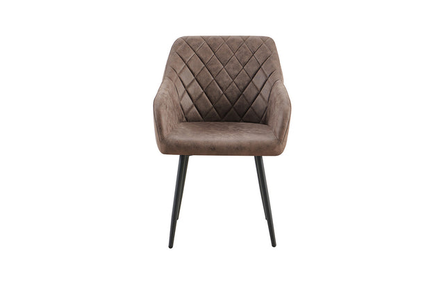 Eetkamerstoeloel 'Peron' Micro fiber PU Bruin (2 per doos)