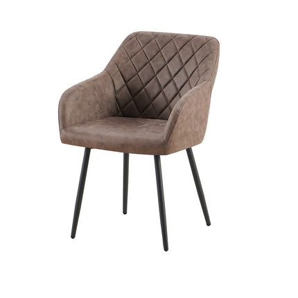 Eetkamerstoeloel 'Peron' Micro fiber PU Bruin (2 per doos)