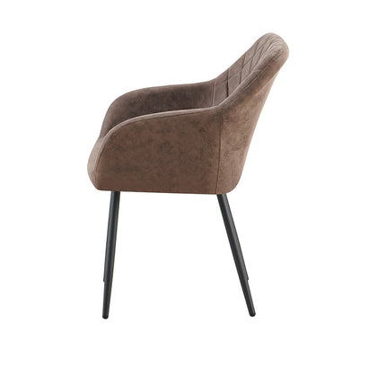Eetkamerstoeloel 'Peron' Micro fiber PU Bruin (2 per doos)