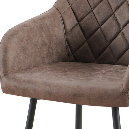 Eetkamerstoeloel 'Peron' Micro fiber PU Bruin (2 per doos)