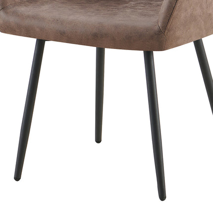 Eetkamerstoeloel 'Peron' Micro fiber PU Bruin (2 per doos)