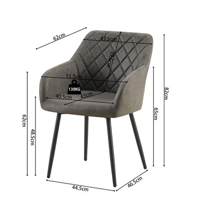 Eetkamerstoel 'Peron' Micro fiber PU Grijs (2 per doos)