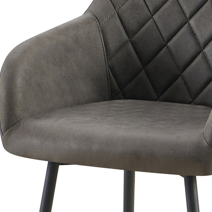 Eetkamerstoel 'Peron' Micro fiber PU Grijs (2 per doos)