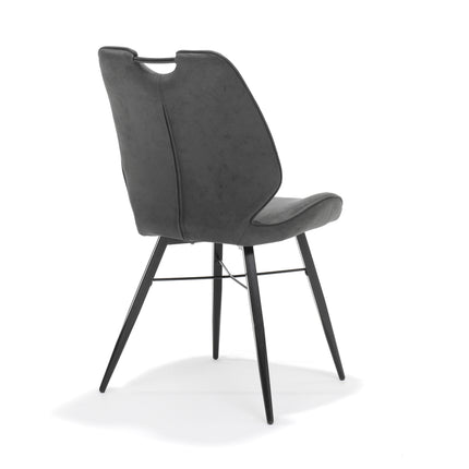 Stoel Quattro zwart stof Soft Antraciet