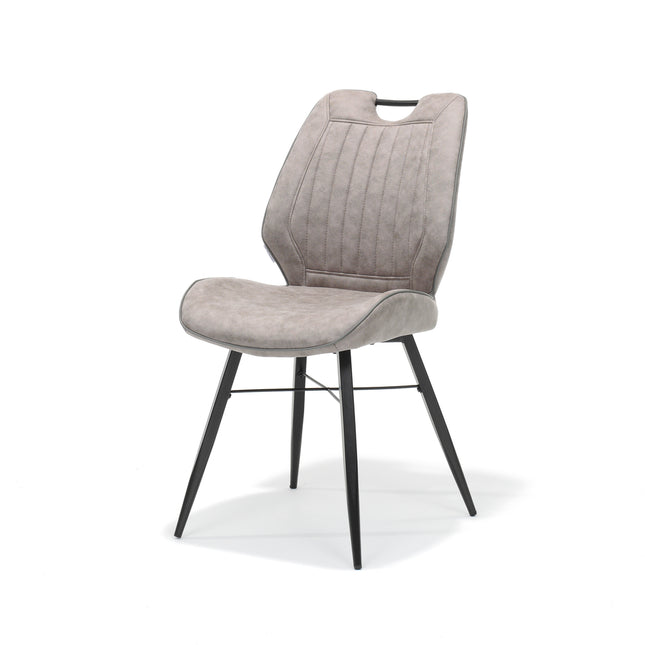 Stoel Quattro zwart stof Soft Pebble