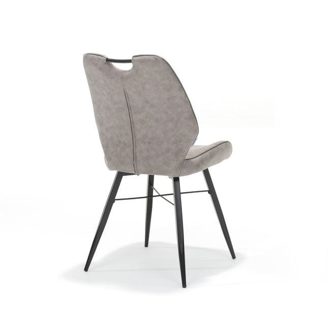 Stoel Quattro zwart stof Soft Pebble