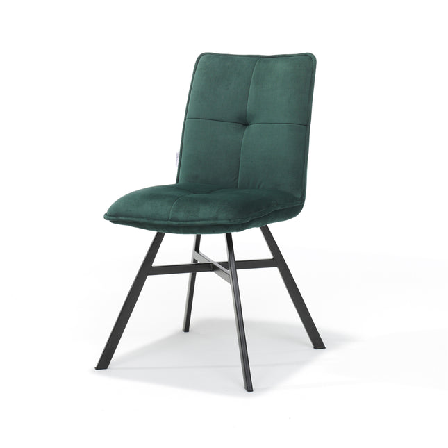 Eetkamerstoelen velours groen