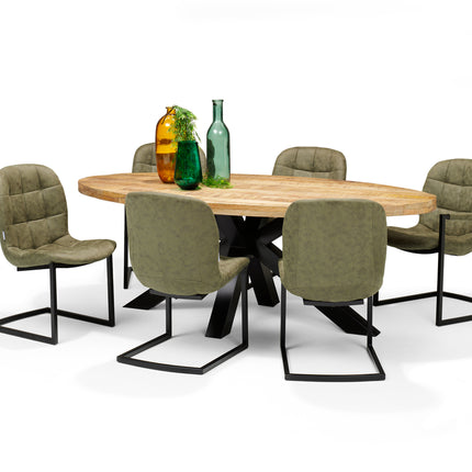 Stoel Savannah zwart - Stof Soft Cognac