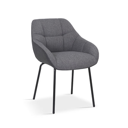 Stoel 'Sem' Stof Grijs Rug PU Donkergrijs (2 per doos)