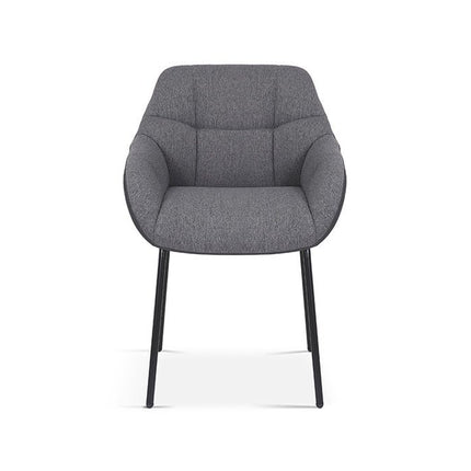 Stoel 'Sem' Stof Grijs Rug PU Donkergrijs (2 per doos)