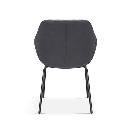 Stoel 'Sem' Stof Grijs Rug PU Donkergrijs (2 per doos)
