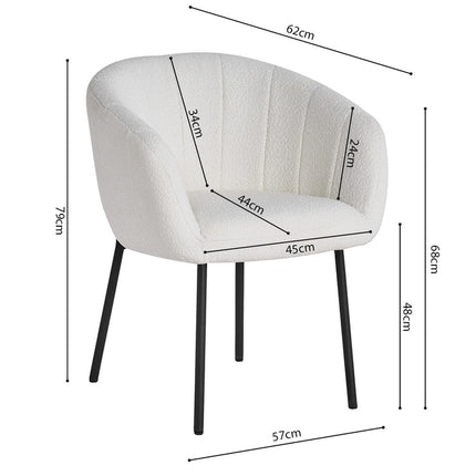 Stoel 'Sevilla' Bouclé Wit (2 per doos)