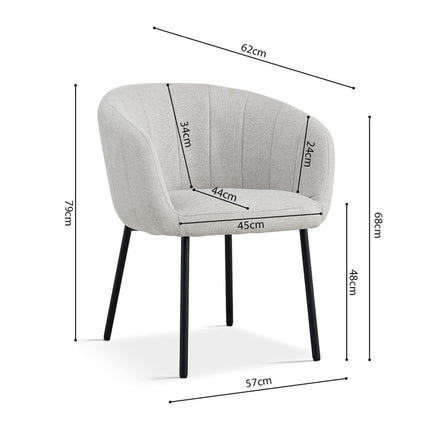 Stoel 'Sevilla' Stof Beige (2 per doos)