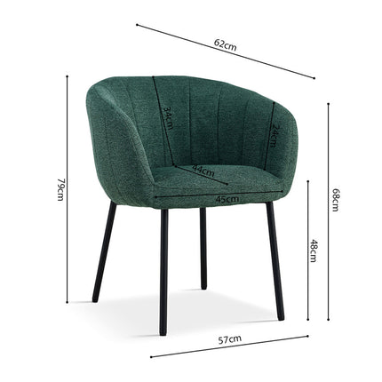 Stoel 'Sevilla' Stof Groen (2 per doos)