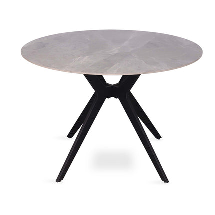 Eettafel 110 cm Rond Glanzend Steen Italian Grijs
