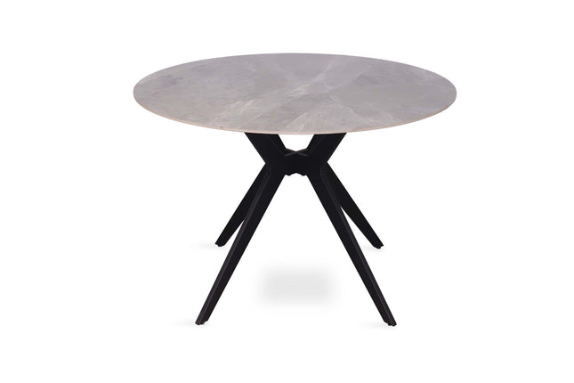 Eettafel 110 cm Rond Glanzend Steen Italian Grijs