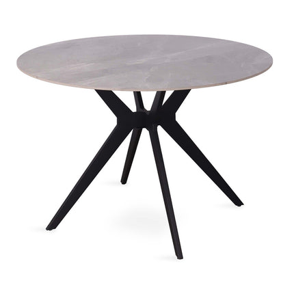 Eettafel 110 cm Rond Glanzend Steen Italian Grijs