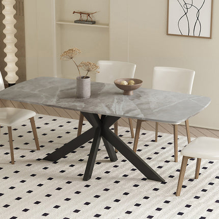 Eettafel 180  Ovaal Glanzend Steen Italian Grijs