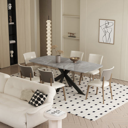 Eettafel 180  Ovaal Glanzend Steen Italian Grijs