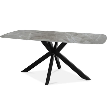 Eettafel 180  Ovaal Glanzend Steen Italian Grijs