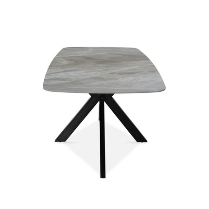 Eettafel 180  Ovaal Glanzend Steen Italian Grijs