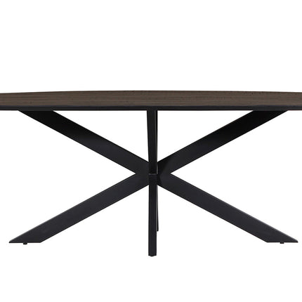 Eettafel 200x90  Ovaal Mango hout Zwart