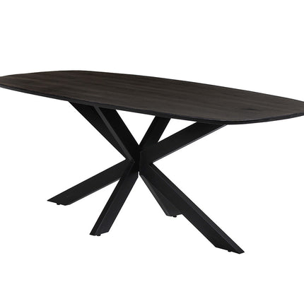 Eettafel 200x90  Ovaal Mango hout Zwart