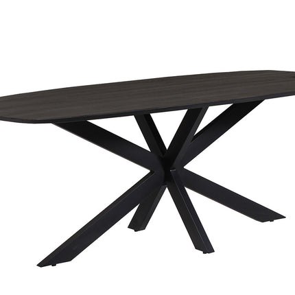 Eettafel 200x90  Ovaal Mango hout Zwart