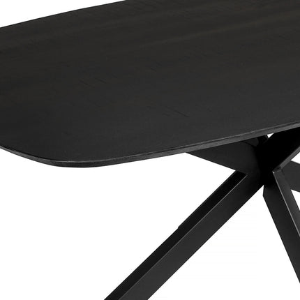 Eettafel 200x90  Ovaal Mango hout Zwart