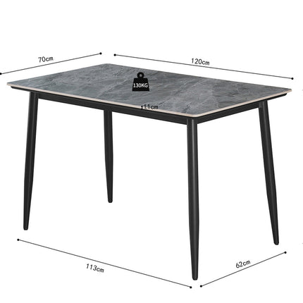 Eettafel Lina 120 cm Rechthoekig Steen Grijs