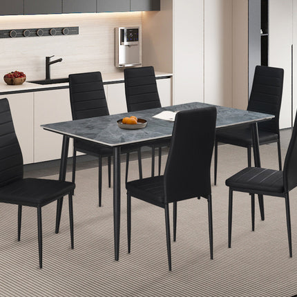 LINA Eettafel 140 cm Rechthoekig Steen Grijs
