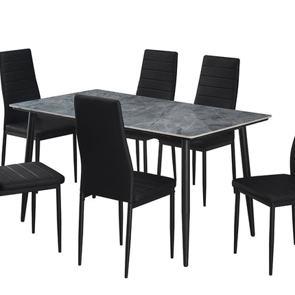 LINA Eettafel 140 cm Rechthoekig Steen Grijs