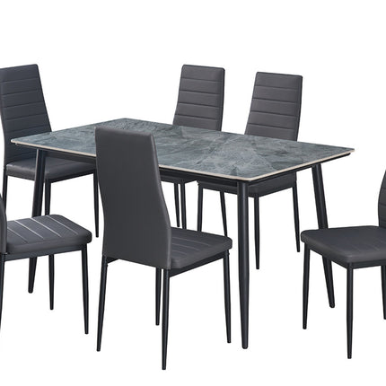 LINA Eettafel 140 cm Rechthoekig Steen Grijs