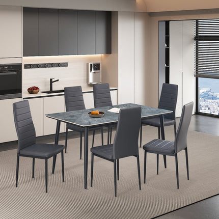 LINA Eettafel 140 cm Rechthoekig Steen Grijs