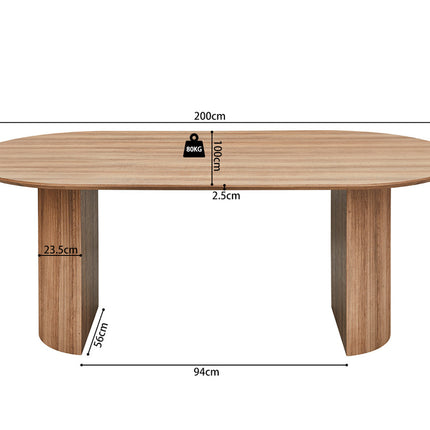 Eettafel 200 cm Ovaal Decor Oude eik