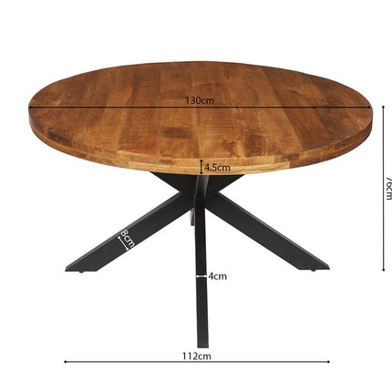 Eettafel 130 cm Rond Mango hout