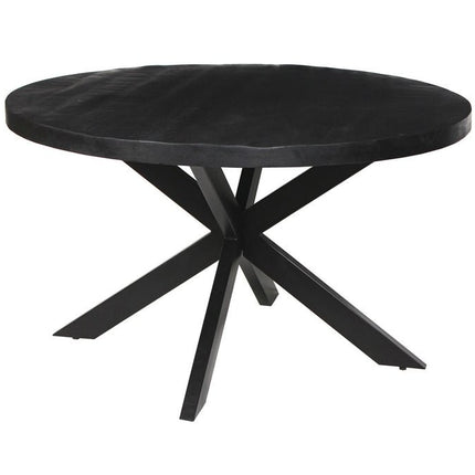 Eettafel 130 cm Rond Mango hout Zwart