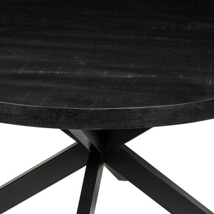 Eettafel 130 cm Rond Mango hout Zwart
