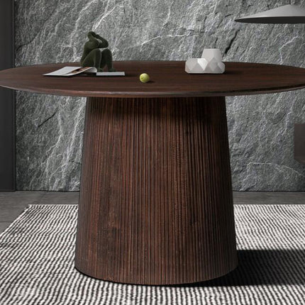 Eettafel 130 cm Rond Mango hout Donkerbruin