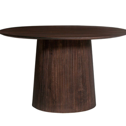 Eettafel 130 cm Rond Mango hout Donkerbruin