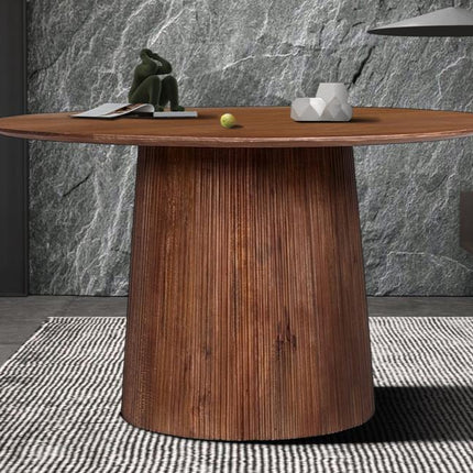 Eettafel 130 cm Rond Mango hout Lichtbruin