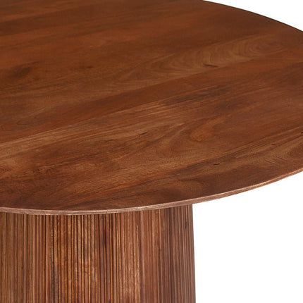 Eettafel 130 cm Rond Mango hout Lichtbruin
