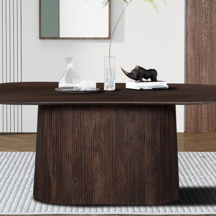 Eettafels 200 cm Ovaal Mango hout Donkerbruin (2c)