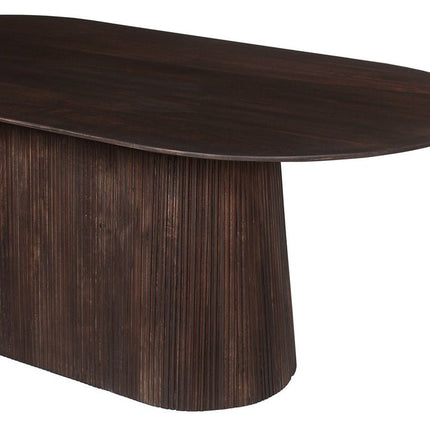 Eettafels 200 cm Ovaal Mango hout Donkerbruin (2c)
