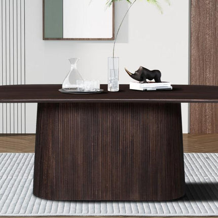 Eettafel 230 cm Ovaal Mango hout Donkerbruin