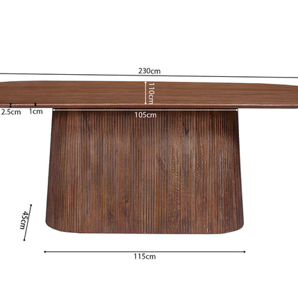 Eettafel Miguel' 230 cm Ovaal Mango hout