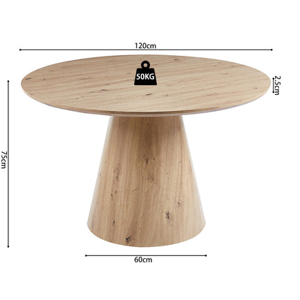 Eettafel 120 cm Rond Decor Oude eik