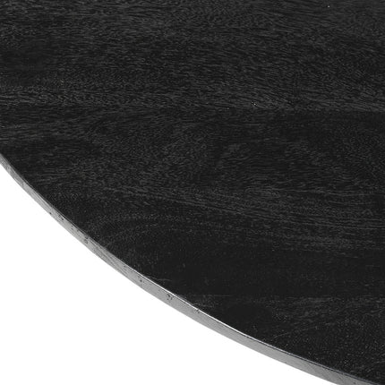 Tafel 'Tommy' 130 cm Rond Mango hout Zwart (2c)